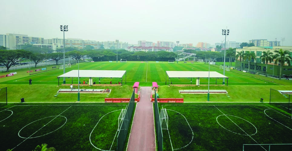 The synthetic soccer main pitch at SAFRA Tampines